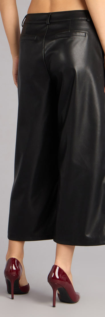 Cool Girl Sleek Faux Leather Cropped Pants