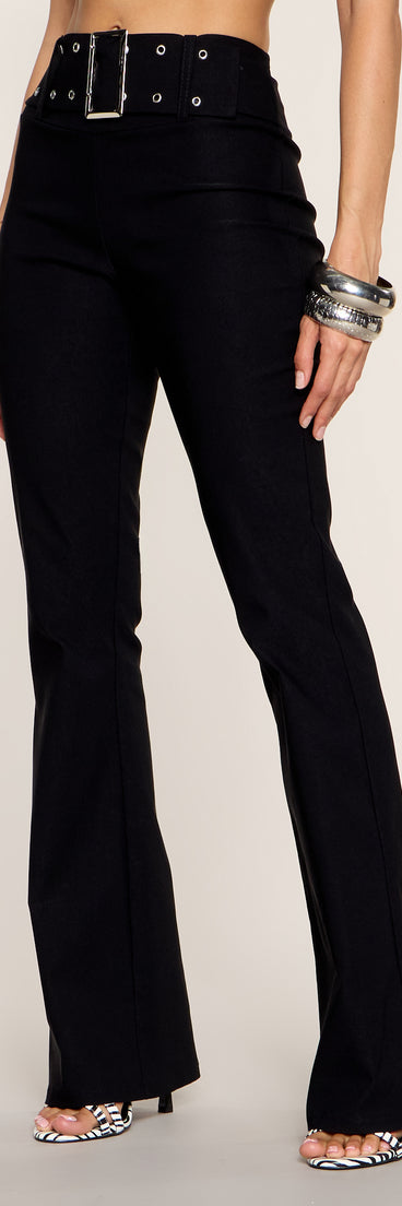 Flare Affair Belted High Rise Pants