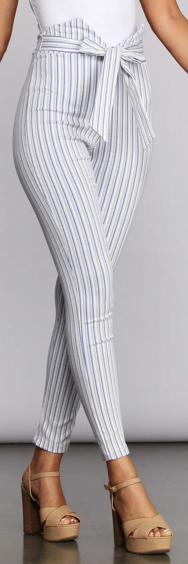 Summer Stripes Paperbag Pants
