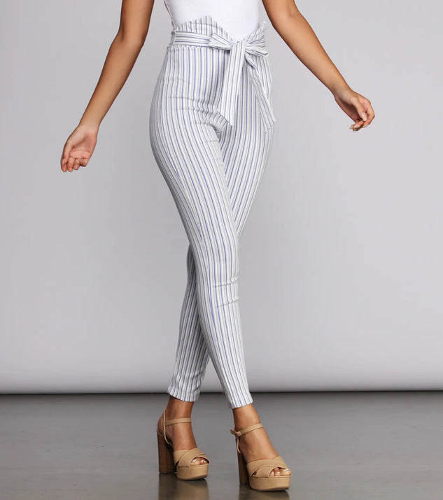Summer Stripes Paperbag Pants