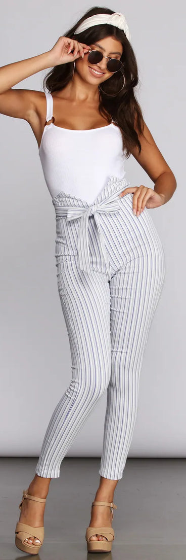 Summer Stripes Paperbag Pants