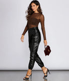 Faux Leather Cargo Joggers