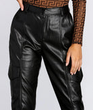 Faux Leather Cargo Joggers