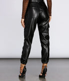 Faux Leather Cargo Joggers