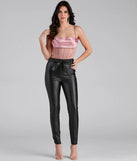 High Waist Faux Leather Skinny Pants