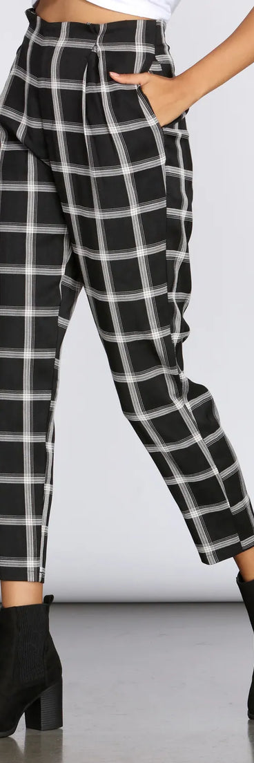 Plaid Perfection High Waist Pants