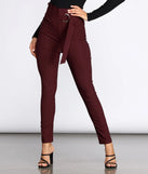 Belted Paper Bag Waist Skinny Pants