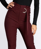 Belted Paper Bag Waist Skinny Pants