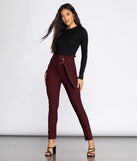 Belted Paper Bag Waist Skinny Pants