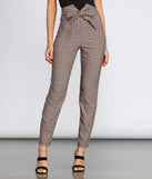 High Waist Checkered Skinny Pants