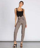 High Waist Checkered Skinny Pants
