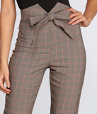 High Waist Checkered Skinny Pants
