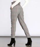 Glen Check Paper Bag Belted Pants