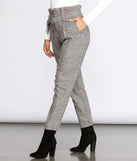 Glen Check Paper Bag Belted Pants