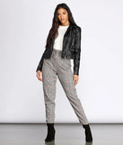 Glen Check Paper Bag Belted Pants