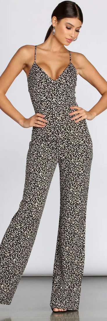 Sassy Stunner Leopard Print Jumpsuit