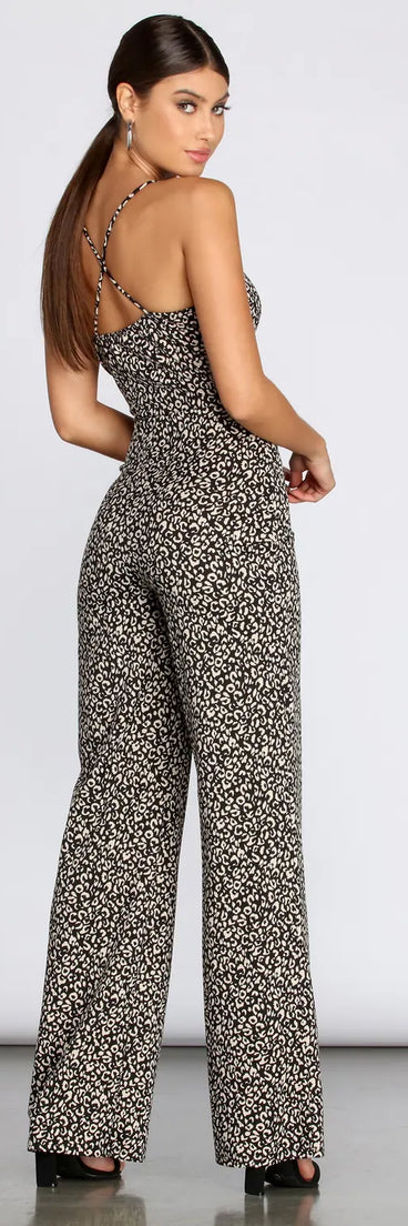 Sassy Stunner Leopard Print Jumpsuit