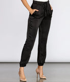 High Waist Satin Joggers