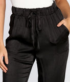 High Waist Satin Joggers