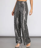 Leopard Sequin Wide Leg Pants