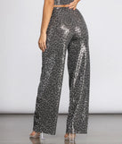 Leopard Sequin Wide Leg Pants