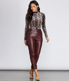 High Rise Faux Leather Cargo Joggers