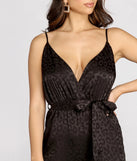 Satin Leopard Print Jumpsuit