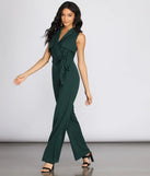 Collared Tie Waist Jumpsuit