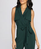 Collared Tie Waist Jumpsuit