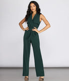 Collared Tie Waist Jumpsuit