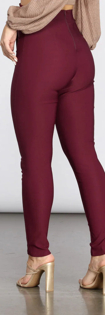 High Rise Tie Waist Skinny Pants