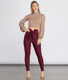 High Rise Tie Waist Skinny Pants