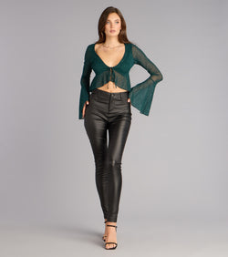 High-Rise Coated Skinny Pants