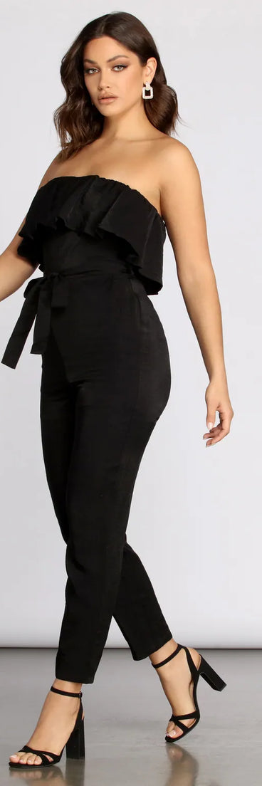 Miss Independent Strapless Tapered Jumpsuit