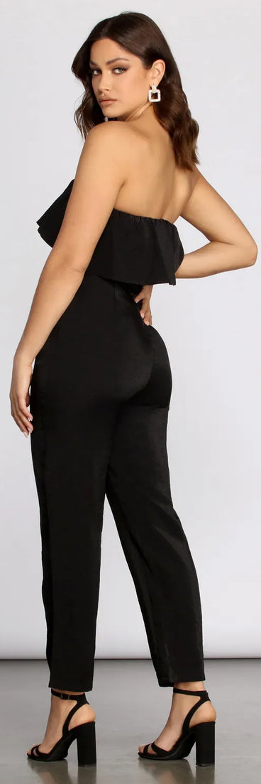Miss Independent Strapless Tapered Jumpsuit