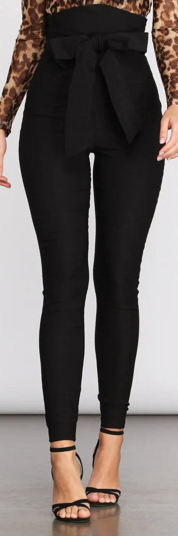Super High Rise Tie Waist Skinny Pants