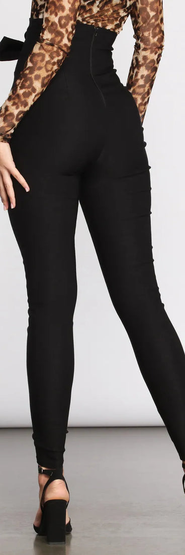 Super High Rise Tie Waist Skinny Pants
