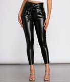 Faux Leather Paperbag Pants
