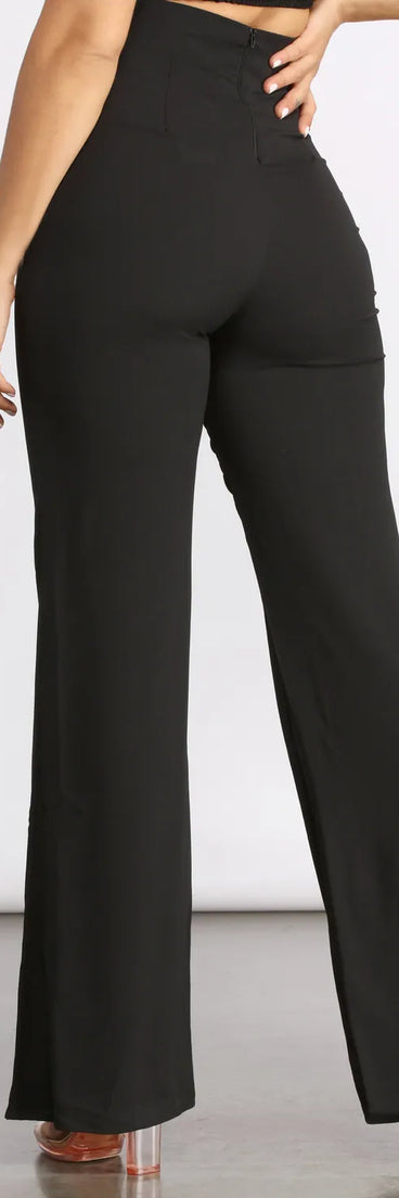 Tie Waist Wide Leg Pants