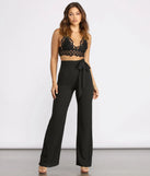 Tie Waist Wide Leg Pants