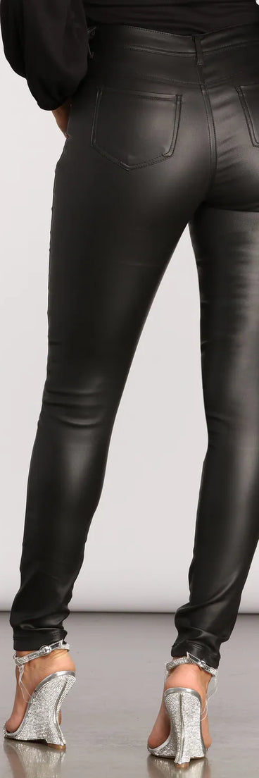 She's Edgy Coated Skinny Pants