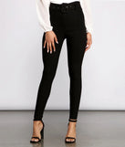 High Waist Belted Skinny Pants
