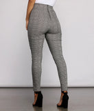 Poised In Plaid Tie Waist Skinny Pants