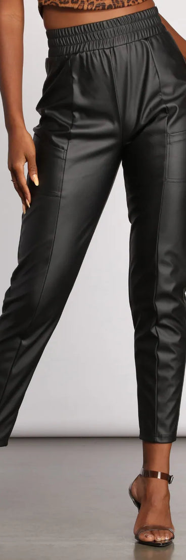 High Waist Faux Leather Leggings