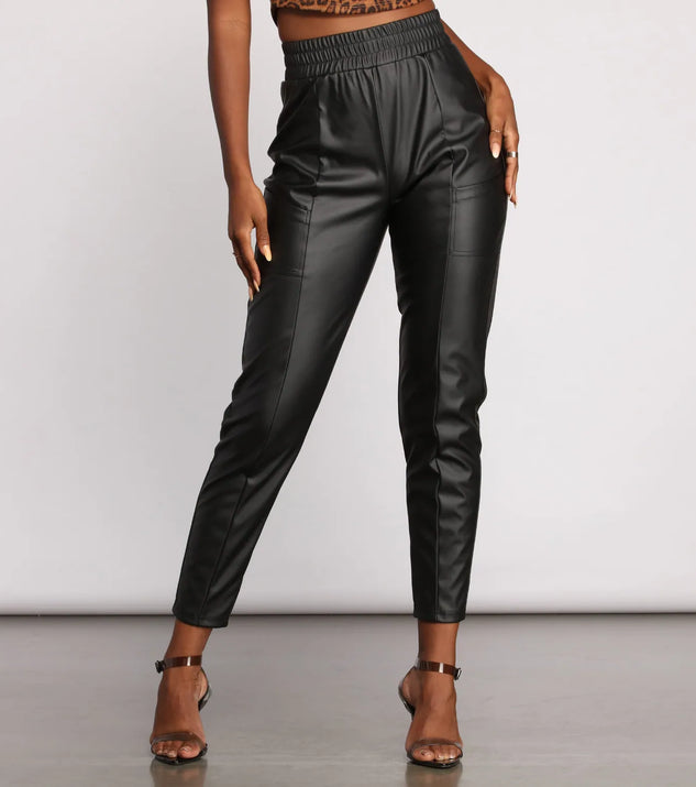 High Waist Faux Leather Leggings Windsor