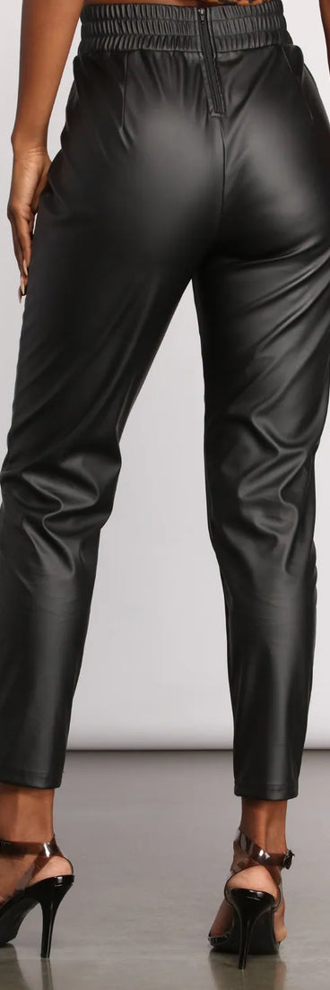 High Waist Faux Leather Leggings