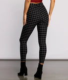 High Waist Paperbag Window Pane Pants