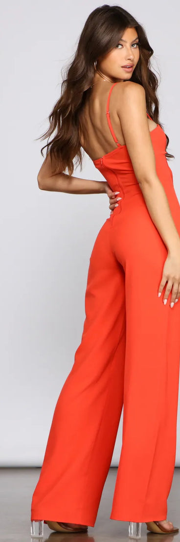 Glam It Up Tie Front Jumpsuit
