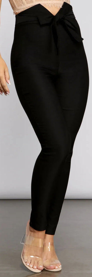 Classic And Chic Tie-Waist Skinny Pants