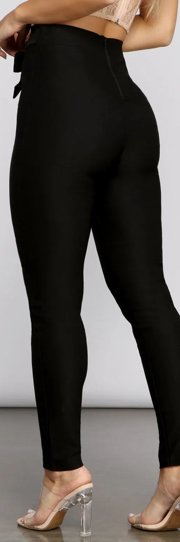 Classic And Chic Tie-Waist Skinny Pants